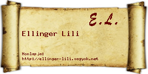 Ellinger Lili névjegykártya
